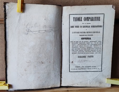 Tavole comparative pesi - comparative, e