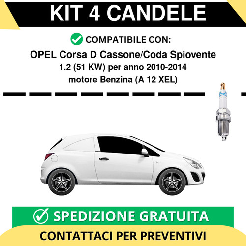 Kit candele per opel corsa - 4, d