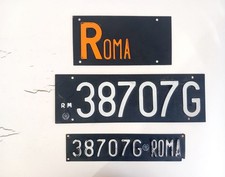 Targhe Auto Roma Anni 70/80 Posteriore e Anteriore per Auto D'epoca 