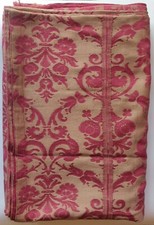 Antica Coperta in broccato Rosso | Misure 215x296 cm.