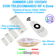DIMMER LED Varialuce 12V 24V 12A Telecomando radio 1-4 Zone Strisce LED Faretti