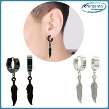 orecchini cerchio con piuma