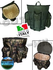 Zaino mimetico artigianale per raccolta funghi castagne con gerla cesto in legno