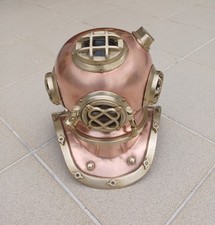 Casco da Palombaro riproduzione In Ottone Misure 28 h X 25 lg. Buone Condizioni