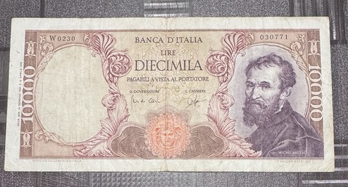 10000 lire michelangelo - 10000,