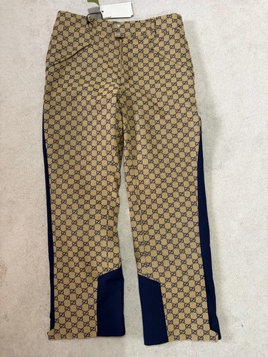 Pantalone gucci logo beige - gucci,