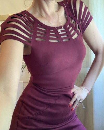Vestito bordeaux elegante - elegante, e