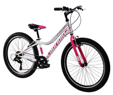 breluxx® 24 pollici mountain bike Capriolo Diavolo Sport, Shimano 6 G - bianco rosa
