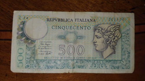 Banconote italiane 500 lire - lire, di