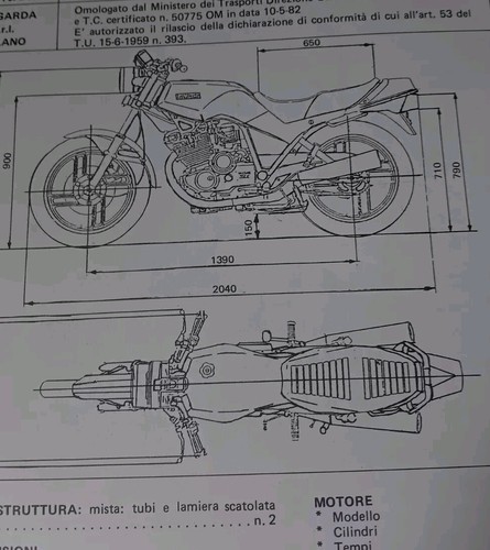 Moto yamaha 400 12e scheda - xs,