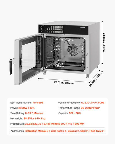 Forno convezione commerciale - forno, a