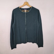Cardigan Patagonia in puro cashmere colore verde taglia XL da donna