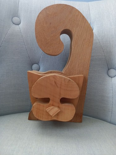 Scultura gatto legno - scultura,