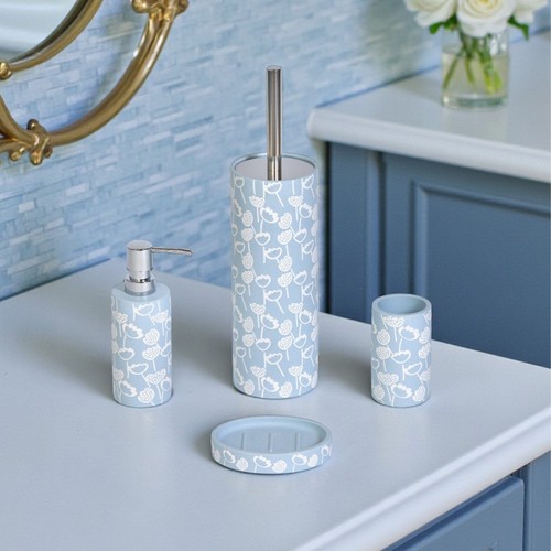 Set accessori bagno floreale