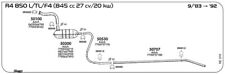 TUBO POSTERIORE MARMITTA PER RENAULT R 4 850 L/TL/F4 845 cc 27 cv/20 kw 09/83/19