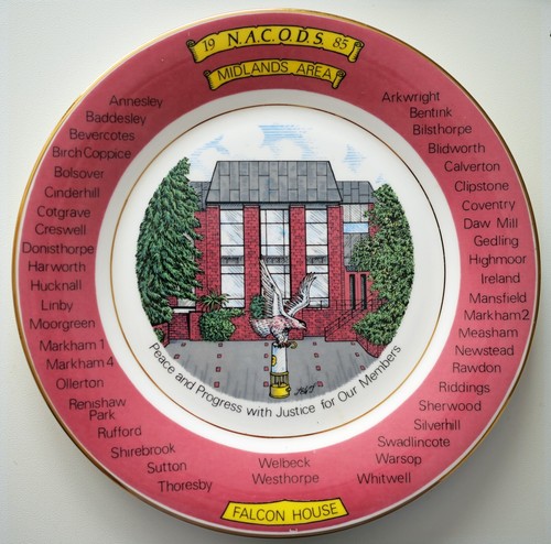 Vintage porcelain mining plate - porcelain,
