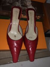 scarpe sabot mules con tacco a punta rosse vintage
