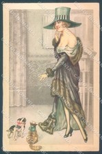 Artista Firmato Bertiglia Risque Lady Cane Gatto TRACCE DI UMIDITÀ serie 99 pz HR3274