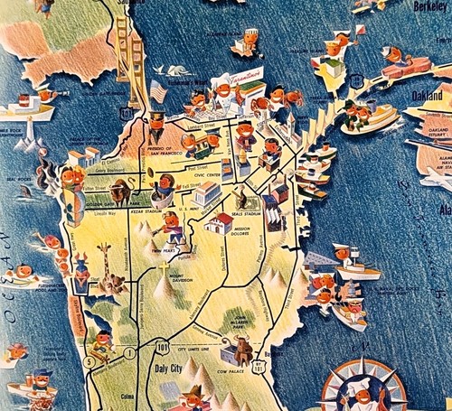 1950 san francisco mappa - san,