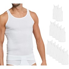 Schiesser Canottiera Uomo - Giacca Sportiva, Originale a Costine, 2 4 6 Pacco ,