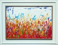 "Campo di pane" omaggio a M.Schifano acrilico su tela cm.50x70,no Mario Schifano