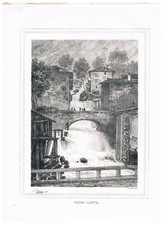 203 1861 - fiume latte-como- litografia di g. elena-lombardia pittoresca