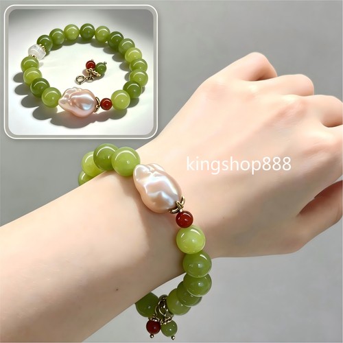 Bracciale perle barocche giada