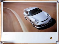 Poster pubblicitario Porsche per il lancio della prima 996 Porsche 911 GT2