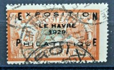 FRANCIA 1929 ESPOSIZIONE FILATELICA LE HAVRE SOVRASTAMPA TIMBRATO USED (C.MO)