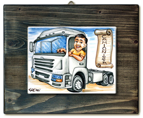 Camionista quadro mattonella - camionista-quadro,
