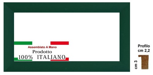 Cornice legno verde liscia - in,
