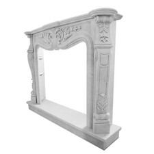 Caminetto Classico in Marmo di Carrara con Decoro Luigi XVI L.150cm