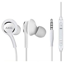 Cuffie Auricolari Stereo Originali Samsung con Tasti Volume Jack 3,5" Bianco AKG