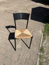 Sei Sedie Strutture Metallo Seduta Impagliata