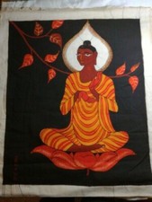 Arte orientale dipinto su tela firmato 68x60cm