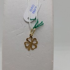 CIONDOLO PORTAFORTUNA QUADRIFOGLIO IN ORO GIALLO 18KT  0,5 GRAMMI (8215)