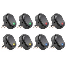 8 interruttori a levetta con luce a LED, 12 V, 30 A, per auto, (v2k)