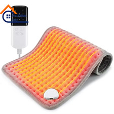 Tappetino Riscaldante Elettrico 30x60 cm 10 Livelli Scalda Schiena Casa/Ufficio