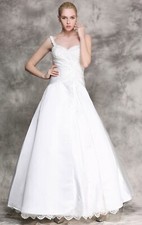 Abito da sposa HBH linea A matrimonio con raso ricamato a mano taglia 36-56