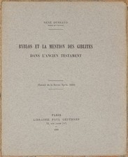 DUSSAUD BYBLOS ET LA MENTION GIBLITES GIBLITI BIBBIA ANTICO TESTAMENTO BIBLE 923