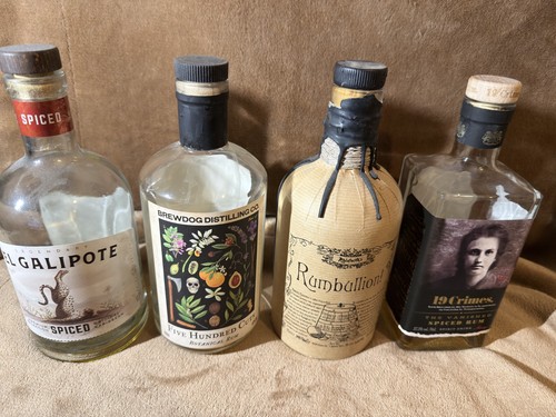 Empty rum bottles mixture - bottles,