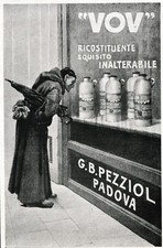PUBB.1922 VOV ZABAIONE RICOSTITUENTE G.B. PEZZIOL PADOVA FRATE VETRINA NEGOZIO
