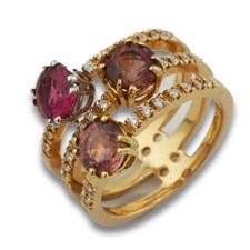Anello oro tormalina - , brillante