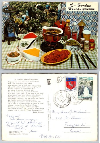 Cartolina epoca 1974 ricetta - cartolina, d'epoca
