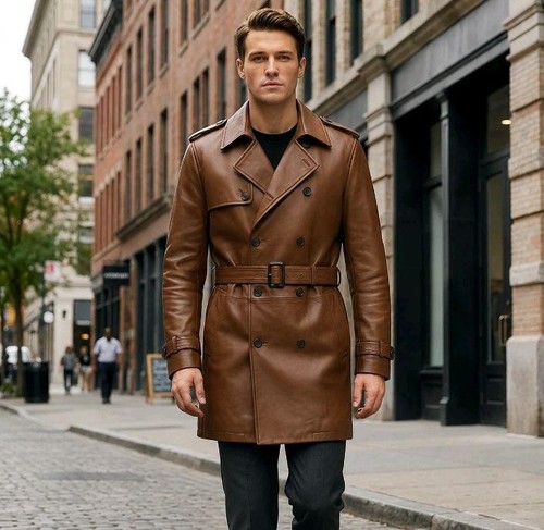 Trench cappotto uomo - , pelle
