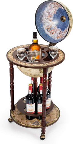 Mappamondo bar con ruote - mappamondo,