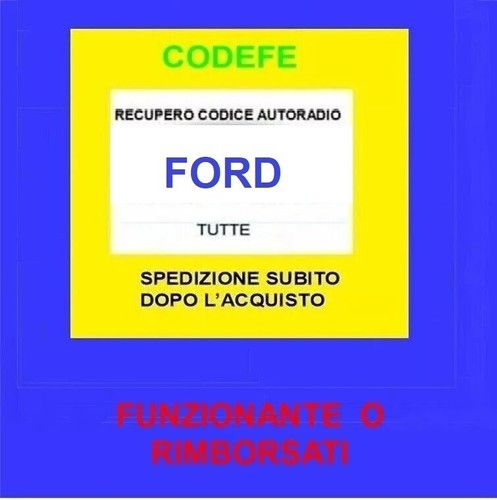 Codice sblocco radio ford - codice,