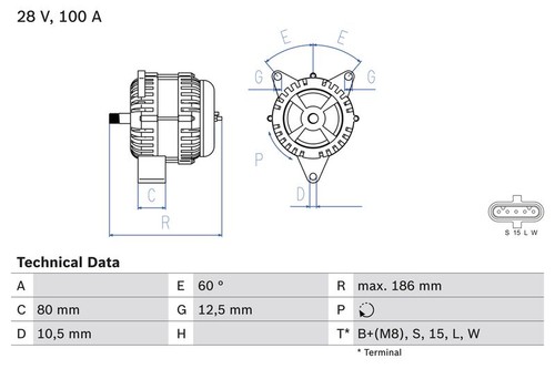 Alternatore bosch 0986042590 - bosch,