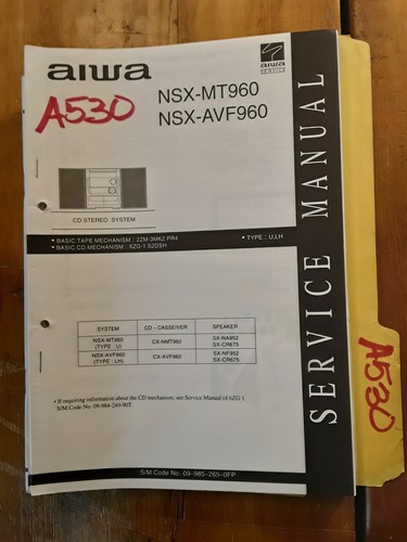 Aiwa nsx mt960 avf960 - nsx-mt960, manuale