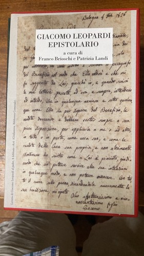 Leopardi epistolario - leopardi,